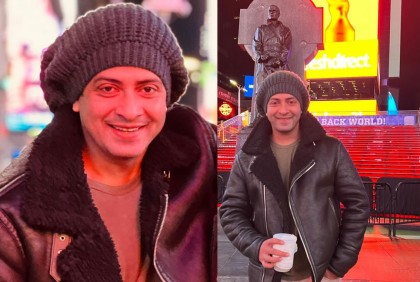 টাইমস স্কয়ারে দাঁড়িয়ে শাকিব বললেন, ‘আলহামদুলিল্লাহ্‌’