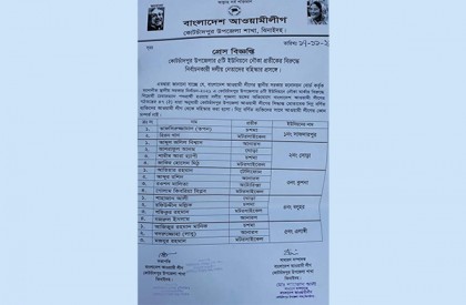 কোটচাঁদপুরে ১৭ বিদ্রোহী প্রার্থীকে আওয়ামী লীগ থেকে বহিষ্কার 