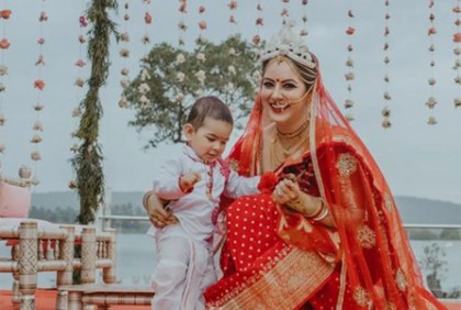 সন্তান কোলে নিয়ে ‘তৃতীয় বিয়ে’ করলেন পূজা!  

