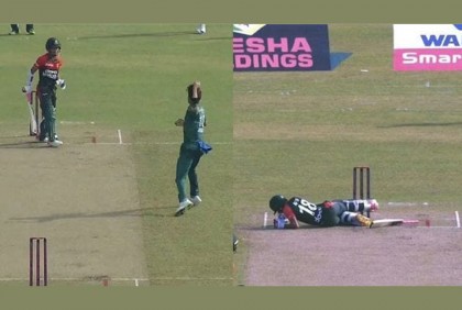 ছক্কা হজমের পর আফিফের সঙ্গে এ কেমন আচরণ আফ্রিদির (ভিডিও)

