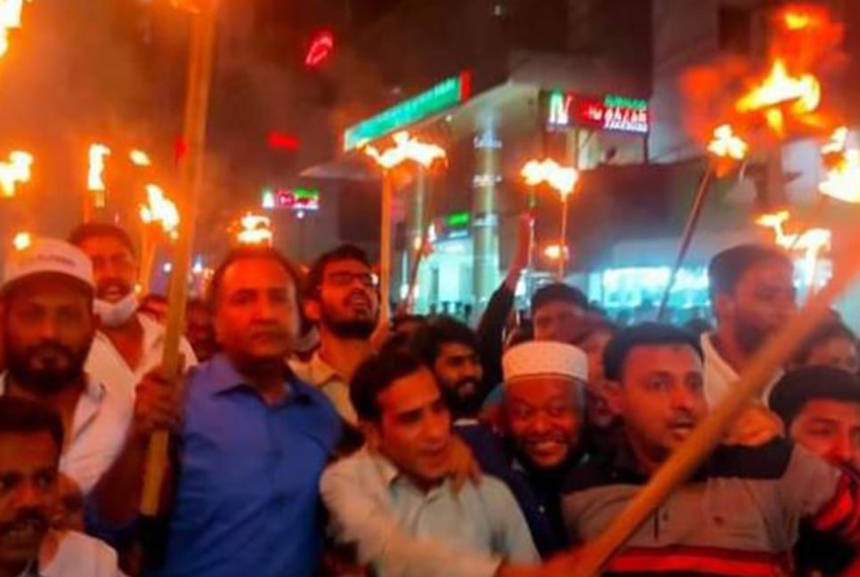 রাজধানীতে বিএনপির মশাল মিছিল