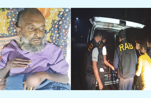 ৫ দিন ধরে ফুটপাতে পড়ে থাকা বৃদ্ধকে হাসপাতালে নিল র‌্যাব  