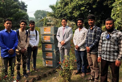 উদ্যোক্তা হতে তরুণদের খামার স্থাপনে মৌবক্স প্রদান