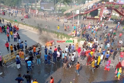 মিরপুরে আজও পোশাক শ্রমিকদের বিক্ষোভ