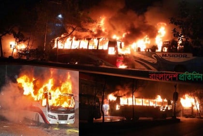 রামপুরায় বাসচাপায় শিক্ষার্থীর মৃত্যু, প্রতিবাদে কয়েকটি বাসে আগুন বিক্ষুব্ধ জনতার