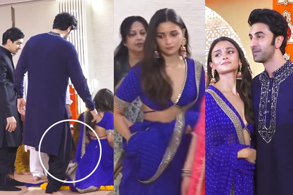 আলিয়ার লেহেঙ্গায় রণবীরের পা, নেটিজেনরা বলছেন ‘ব্যাড চয়েস’ (ভিডিও)