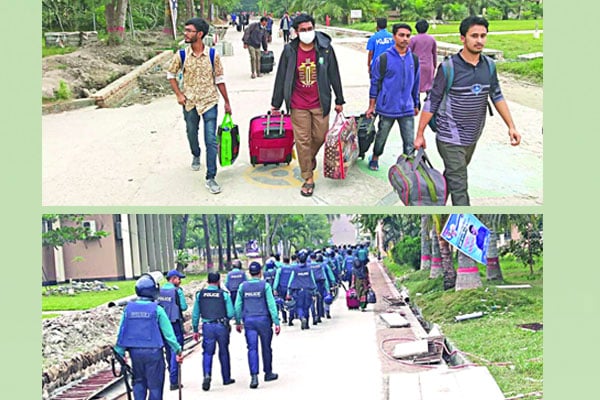 উত্তপ্ত কুয়েট বন্ধ ঘোষণা, দুর্ভোগ নিয়ে হল ছাড়লেন শিক্ষার্থীরা