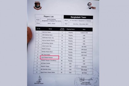 এবার ক্রিকেটারের নাম ভুল করল বিসিবি

