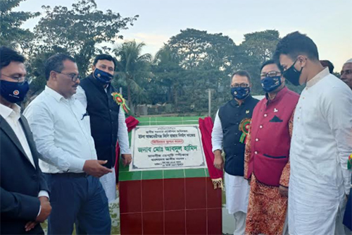 ইটনা-আজমিরীগঞ্জ জিসি সড়ক পুনঃনির্মাণ কাজের ভিত্তিপ্রস্থর স্থাপন
