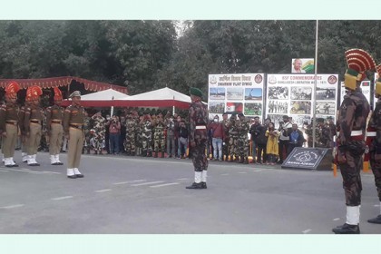 বিজিবি-বিএসএফ এর যৌথ রিট্রিট প্যারেড অনুষ্ঠিত 