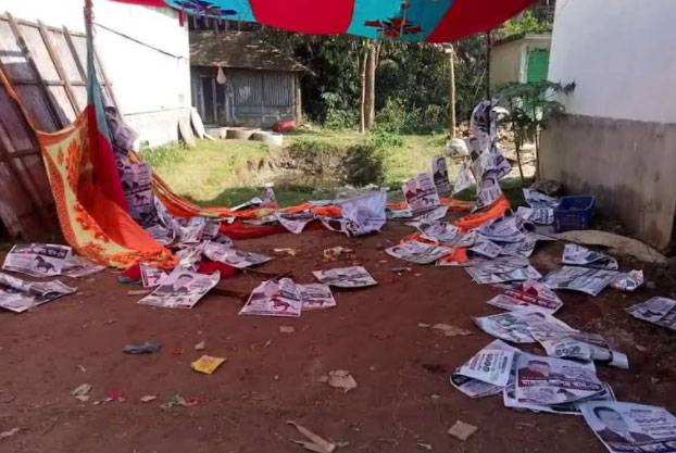 চাঁদপুরে স্বতন্ত্র প্রার্থীর নির্বাচনী ক্যাম্প ভাঙচুর