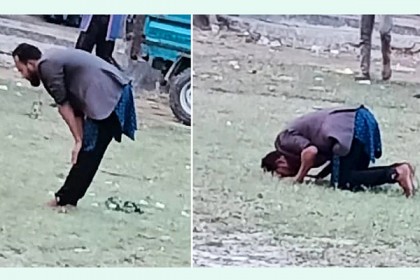 নির্বাচনে জিতে ভোটের মাঠে নামাজ পড়লেন প্রার্থী