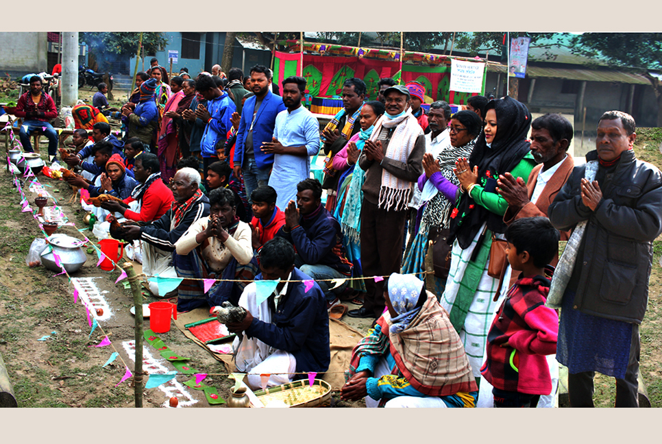 সাঁওতালদের ঐতিহ্যবাহী উৎসব ‘সহরায় পরব’ উদযাপিত