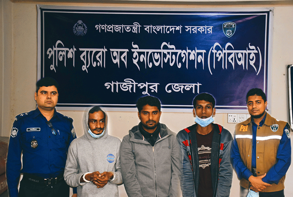গাজীপুরে ধর্ষণের পর খুন, গ্রেফতার ৩ 