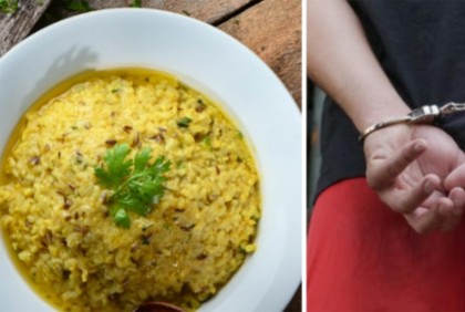 চুরির সময় খিচুড়ি রান্না, ধরার পর তাকে ‘গরম খাবার’ দিচ্ছে পুলিশ

