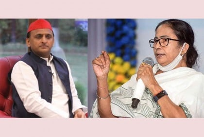 উত্তরপ্রদেশে সমাজবাদী পার্টির অখিলেশের হয়ে প্রচারে মমতা