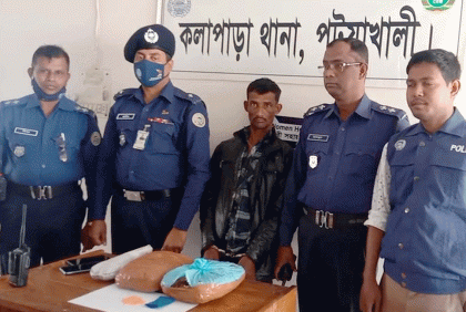 কলাপাড়ায় ইয়াবাসহ মাদক ব্যবসায়ী আটক 