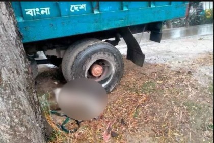 ট্রাকের চাকার নিচে সিএনজি চালকের মরদেহ