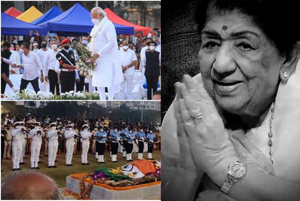 পূর্ণ রাষ্ট্রীয় মর্যাদায় লতা মঙ্গেশকরের শেষকৃত্য সম্পন্ন