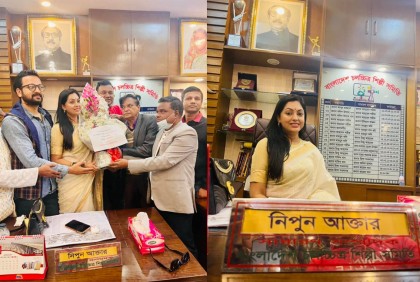 মিষ্টিমুখ করিয়ে নিপুণকে বরণ এফডিসির সব সংগঠনের

