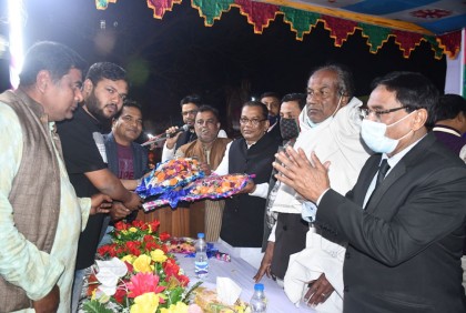 পৌর আওয়ামী লীগের সভাপতি ও সম্পাদককে সংবর্ধনা