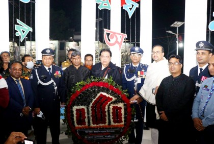 একুশের প্রথম প্রহরে গাজীপুরে ভাষা শহীদদের প্রতি শ্রদ্ধা