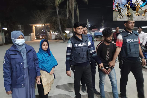 নোয়াখালীতে ৪টি চোরাই মূর্তিসহ গ্রেফতার ২