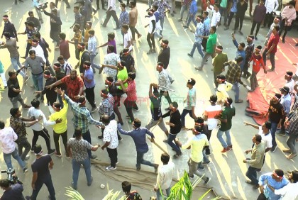 রাজশাহীতে বিএনপির সমাবেশে যুবদলের মারামারি