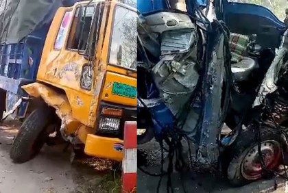 ট্রাকের সঙ্গে সংঘর্ষে প্রাণ গেল পিকআপ চালকের