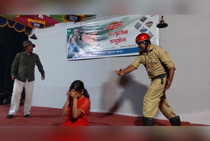 তেঁতুলিয়ায় মঞ্চস্থ হলো নাটক ‘ভাষণ’