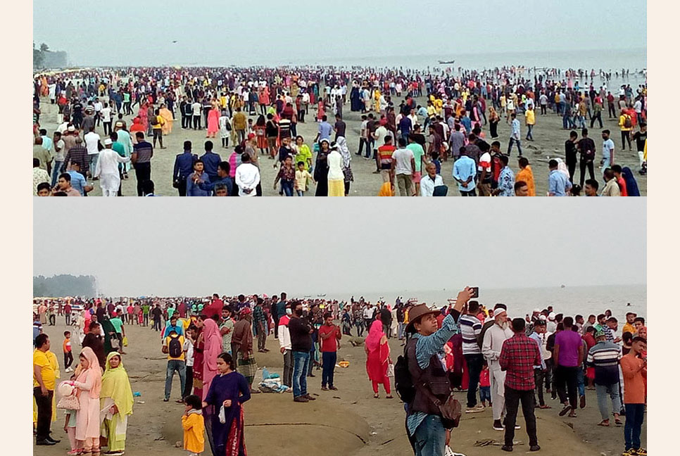 চিরচেনা রূপে কুয়াকাটা, পর্যটকে মুখরিত সৈকত

