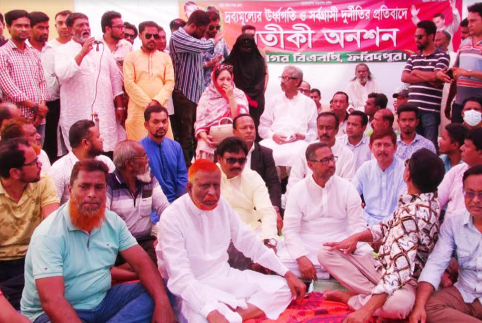 ফরিদপুরে বিএনপির প্রতিকী অনশন কর্মসূচি পালন