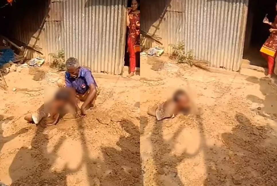 দুই হাত বেঁধে মাটিতে পুঁতে ভাতিজাকে মধ্যযুগীয় কায়দায় নির্যাতন