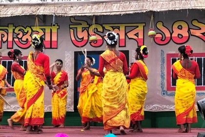 ফাগুয়া উৎসবে মাতোয়ারা চা-বাগান