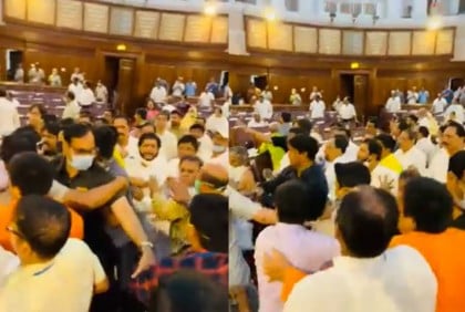 পশ্চিমবঙ্গের বিধানসভায় হাতাহাতি, সাসপেন্ড ৫ বিজেপি বিধায়ক 