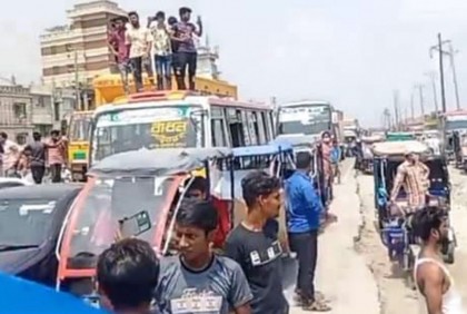 ঢাকা-নারায়ণগঞ্জ লিংক রোডে তীব্র যানজট