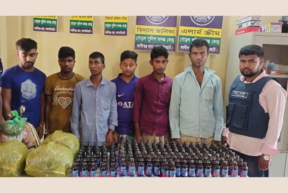 কালীগঞ্জে মাদকসহ ৬ মাদক ব্যবসায়ী আটক