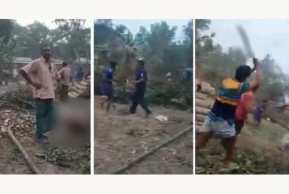 পুলিশের সামনেই কুপিয়ে হত্যার ভয়াবহ ভিডিও ভাইরাল

