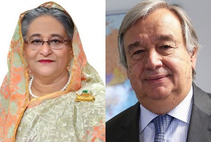 প্রধানমন্ত্রীকে জাতিসংঘ মহাসচিবের টেলিফোন