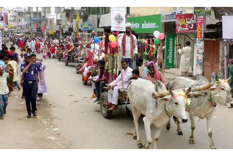 বর্ণাঢ্য আয়োজনে জামালপুরে নববর্ষ উদযাপন