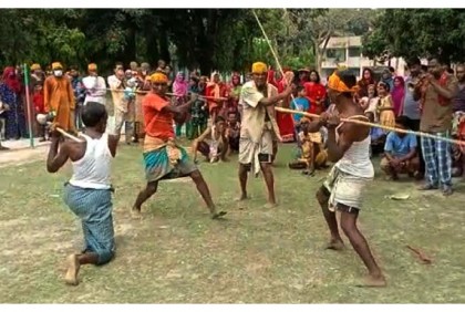 নওগাঁয় ঐতিহ্যবাহী লাঠি খেলা 
