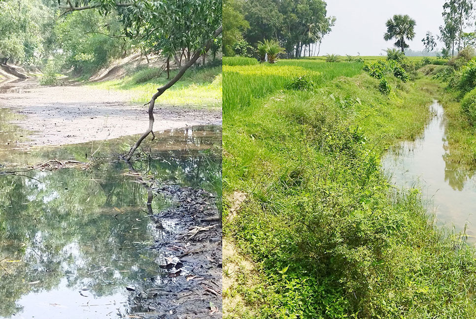 নওগাঁয় দুটি খাল পুন:খনন না করায় বেকায়দায় ৪ হাজার কৃষক