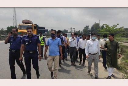 ঢাকা-টাঙ্গাইল-বঙ্গবন্ধু সেতু মহাসড়কে যান চলাচল নির্বিঘ্ন করতে পরিদর্শন 