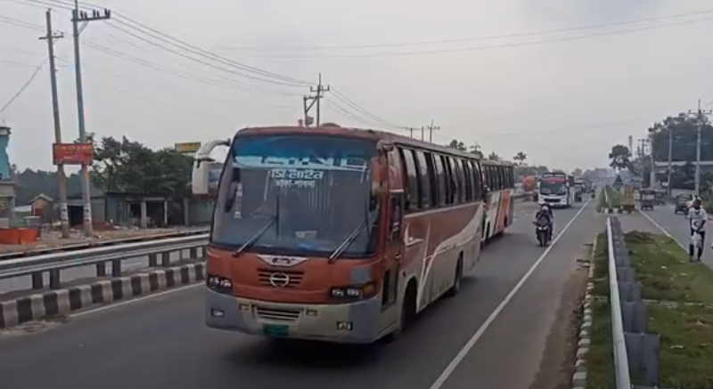 ঢাকা-টাঙ্গাইল মহাসড়কে যান চলাচল স্বাভাবিক