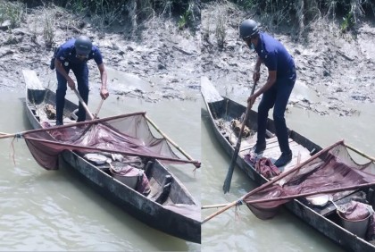 হালদা নদী থেকে ১০ হাজার কেজি রেণু পোনা জব্দ


