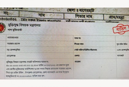 মোরেলগঞ্জে ৬ মুক্তিযোদ্ধার গেজেট বাতিল