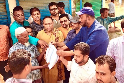 সিলেটে বন্যার্তদের মাঝে বিএনপির ত্রাণ বিতরণ