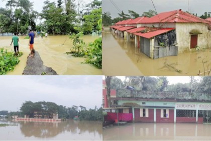 বিশ্বনাথের আরও নতুন এলাকা প্লাবিত, বাড়ছে ক্ষয়-ক্ষতি


