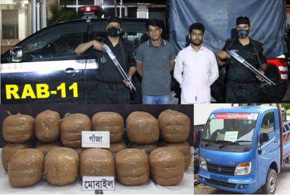 ঢাকা-চট্টগ্রাম মহাসড়কে গাঁজাসহ দুই মাদক ব্যবসায়ী আটক 