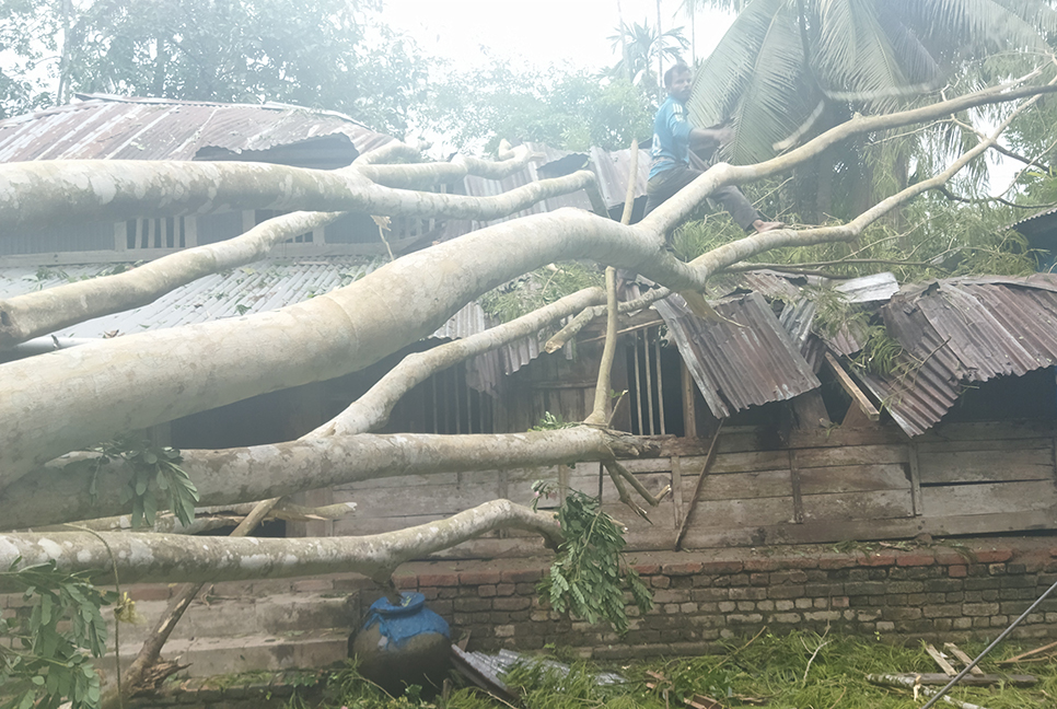 মোরেলগঞ্জে ঘূর্ণিঝড়ে ব্যাপক ক্ষয়ক্ষতি 